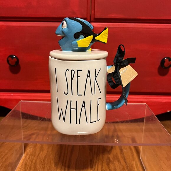 Rae Dunn Disney Dora I Speak Whale mug with topper Finding Nemo NWT - Picture 1 of 12